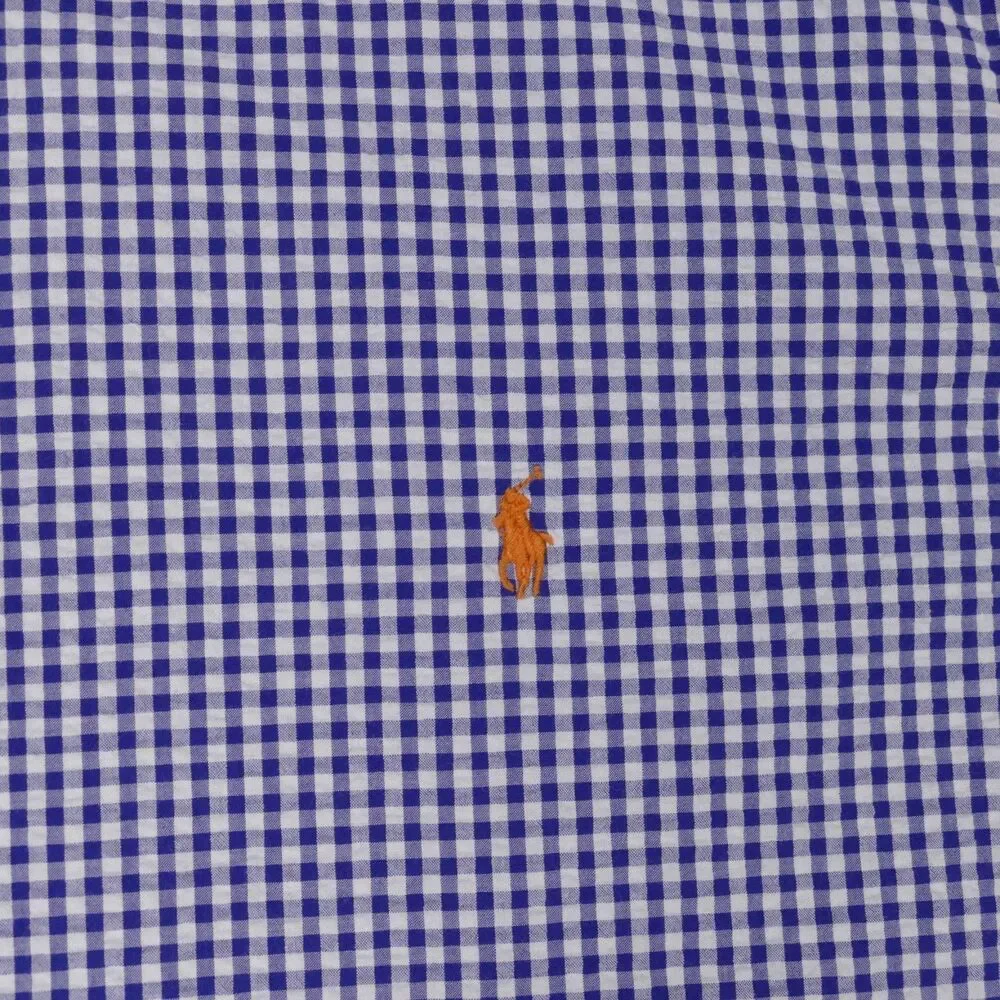 Polo Ralph Lauren Seersucker Button Down Shirt Mens XLT Blue Check